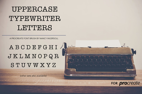 Procreate Typewriter Font Uppercase in Photoshop Brushes - product preview 3