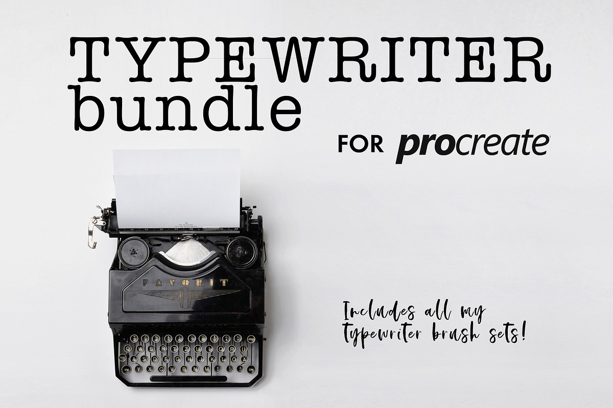 Procreate Typewriter Brush Bundle in Photoshop Brushes - product preview 8