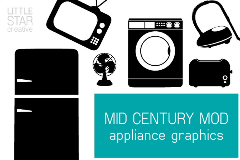 Mid Century Mod Appliance Graphics in Graphics - product preview 8