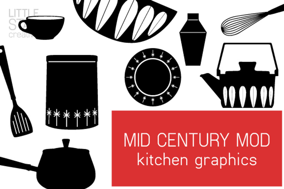Mid Century Mod Kitchen Graphics
