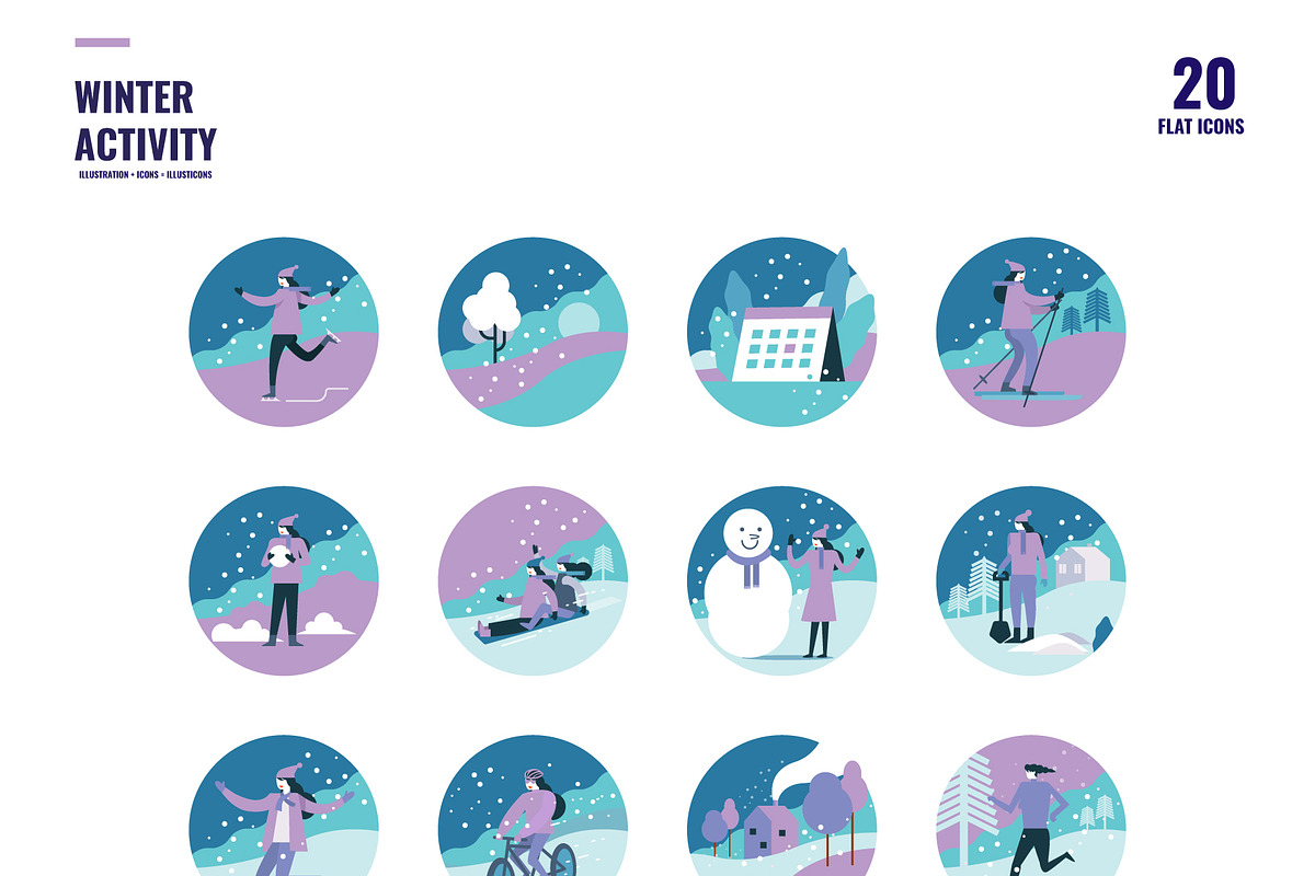 WINTER ACTIVITY ICONS in Icons - product preview 8