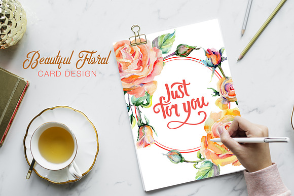 Stylish rose Watercolor png in Illustrations - product preview 4