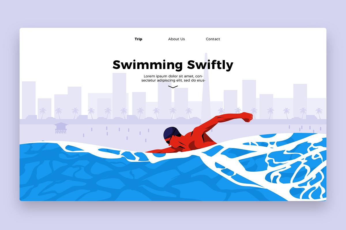 Swimming Swi - Banner & Landing page in Web Elements - product preview 8
