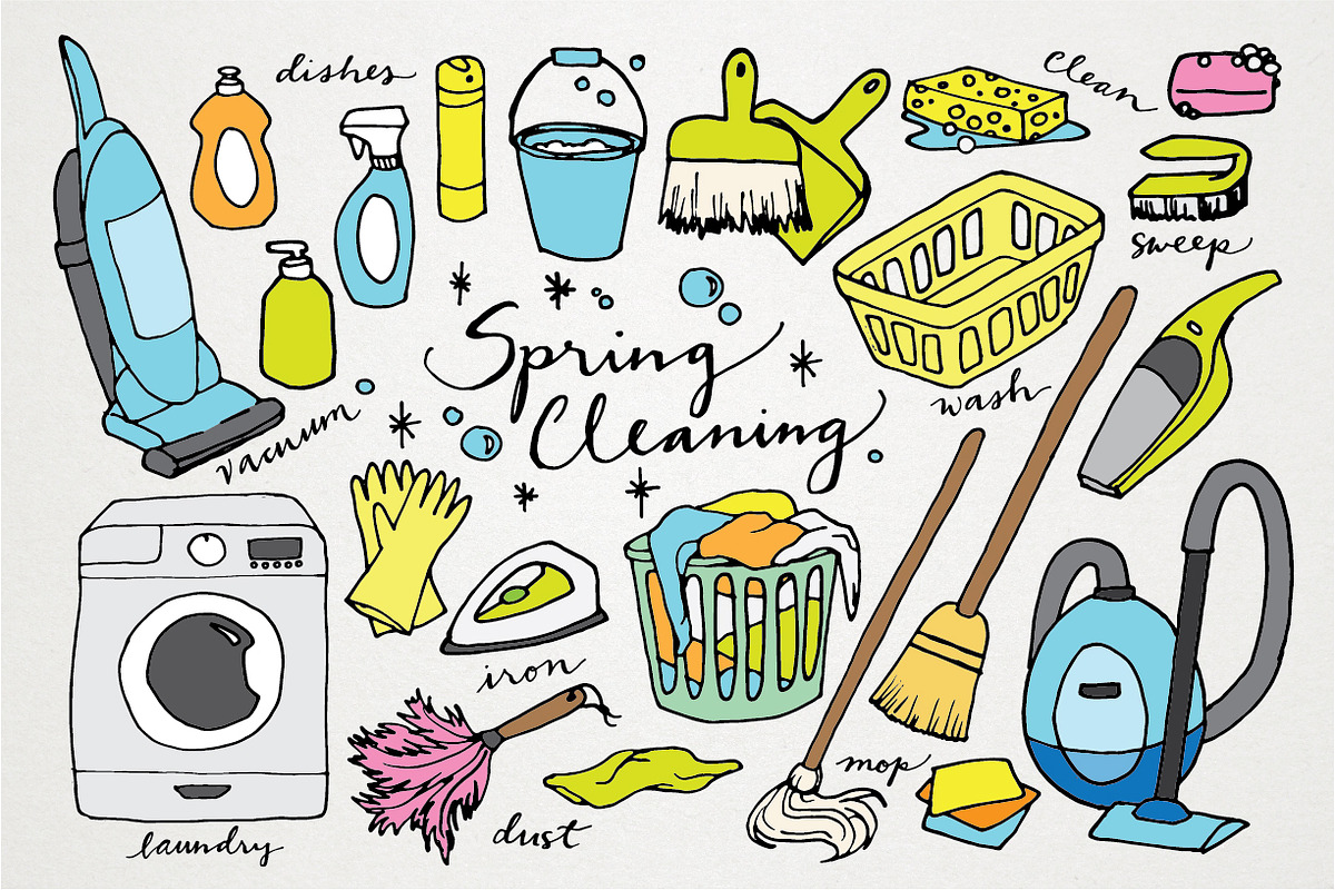 Spring Cleaning Hand Drawn Clipart in Illustrations - product preview 8