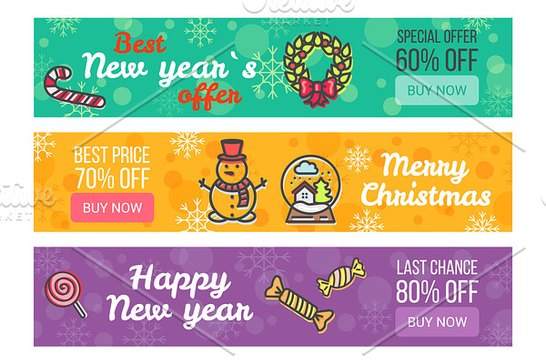 Color Sale Banners New Year Special