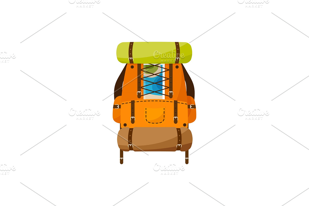 Backpack in a flat style. Vector in Illustrations - product preview 8