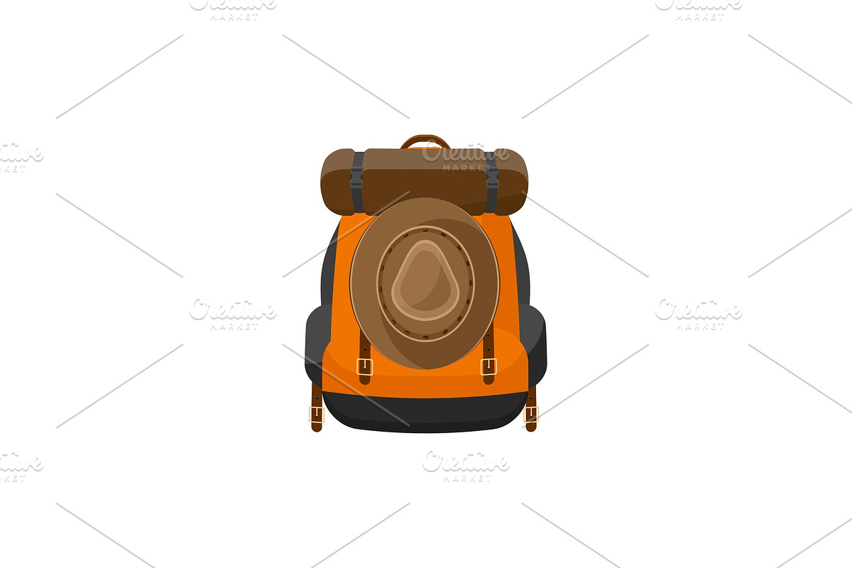 Backpack in a flat style. Vector in Illustrations - product preview 8