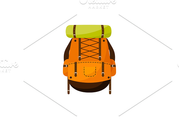 Backpack in a flat style. Vector