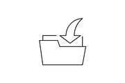 Download folder outline icon