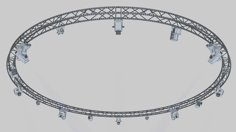 Circle Square Truss1000cm-StageLight in Electronics - product preview 1