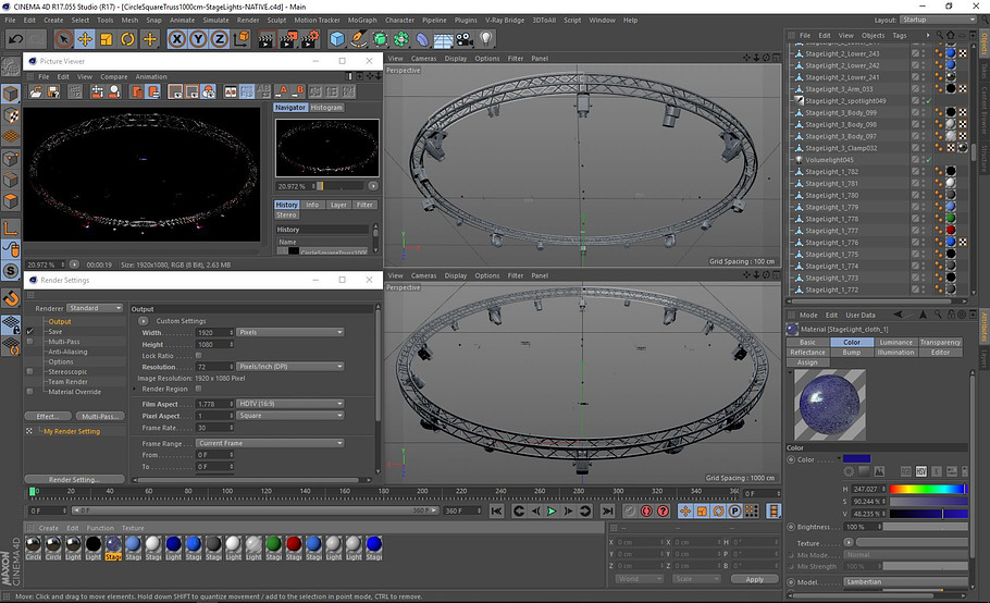 Circle Square Truss1000cm-StageLight in Electronics - product preview 15