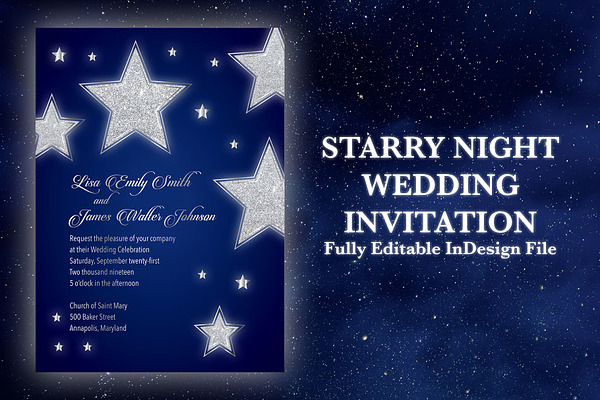 Starry Night Wedding Invitation