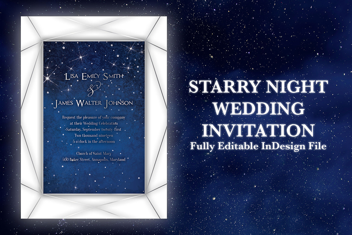 Starry Night Wedding Invite in Wedding Templates - product preview 8