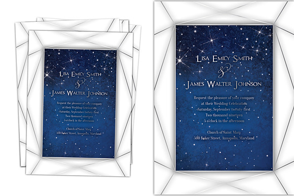 Starry Night Wedding Invite in Wedding Templates - product preview 1