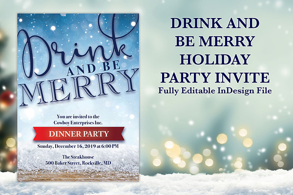 Be Merry Holiday Party Invite