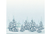 Forest winter landscape vector      