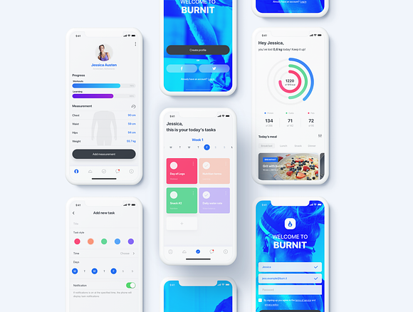 BURNIT  iOS UI Kit in UI Kits and Libraries - product preview 3