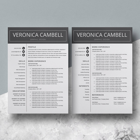 Resume | CV Template + Cover Letter in Letter Templates - product preview 1
