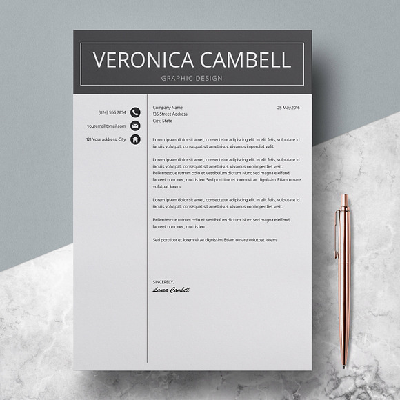 Resume | CV Template + Cover Letter in Letter Templates - product preview 2