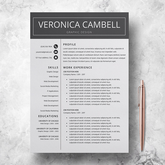 Resume | CV Template + Cover Letter in Letter Templates - product preview 4