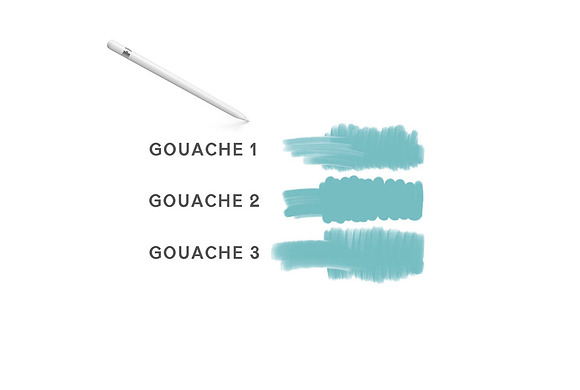 Gouache Procreate Brushes 3-Pack in Photoshop Brushes - product preview 1