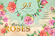 Delicate red Roses  Watercolor  png