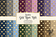 Gold Heart Kraft Digital Paper