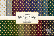 Gold Heart Leather Digital Paper