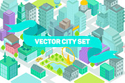 Vector of the isometric set city