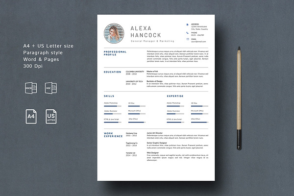 Creative CV Template 4 Pages