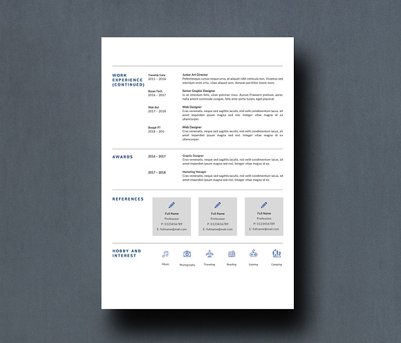 Creative CV Template 4 Pages in Resume Templates - product preview 2
