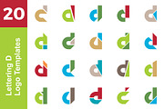 20 Logo Lettering D Template Bundle
