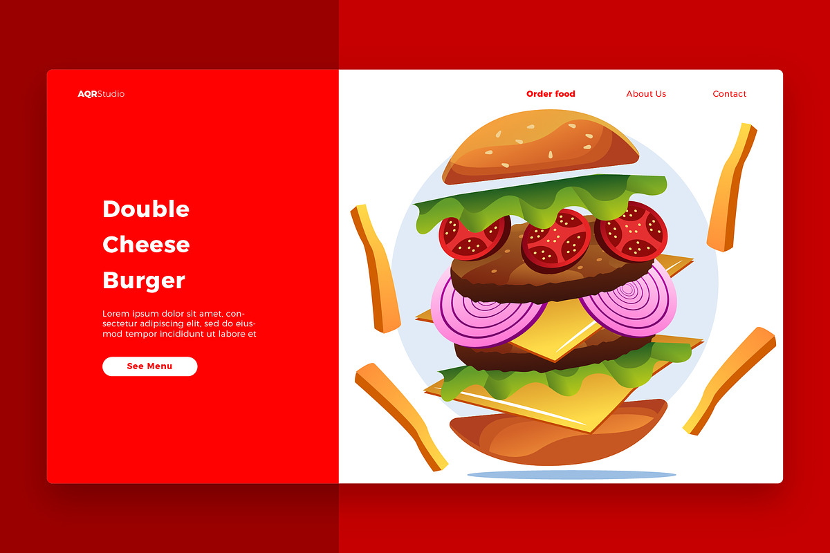 Burger - Banner & Landing Page in Web Elements - product preview 8