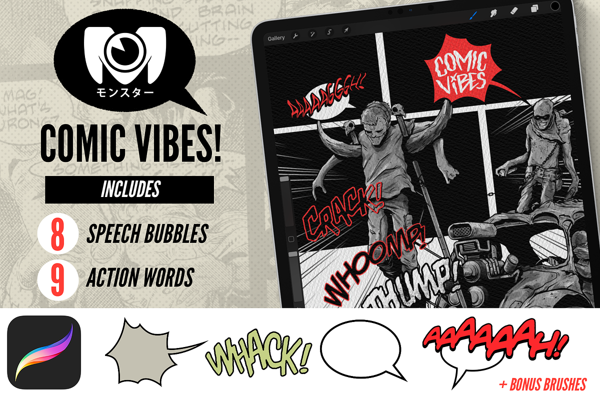Comic Vibes! - Brushes For Procreate in Photoshop Brushes - product preview 8