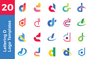 20 Logo Lettering D Template Bundle