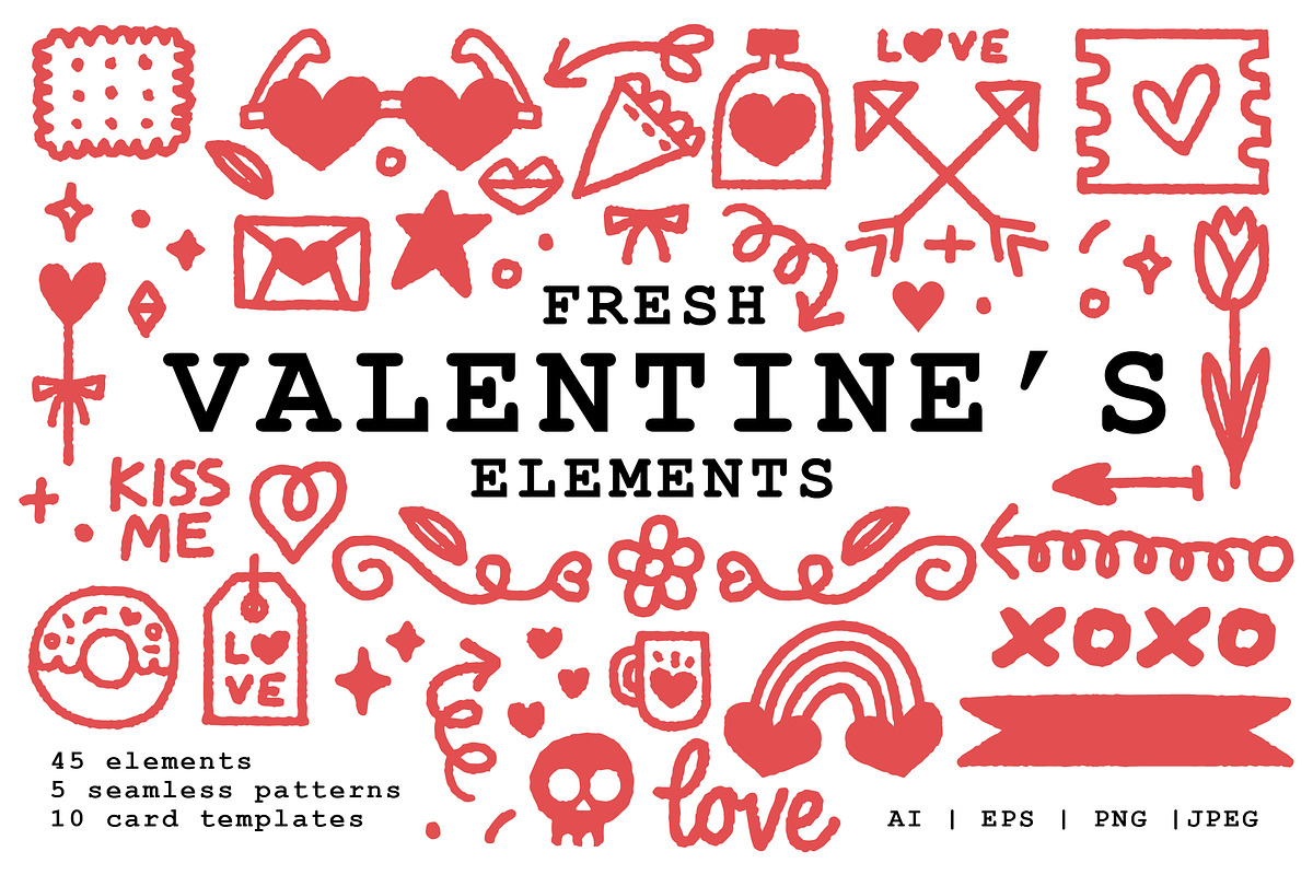 Fresh Valentine's Elements in Illustrations - product preview 8