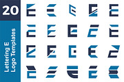 20 Logo Lettering E Template Bundle