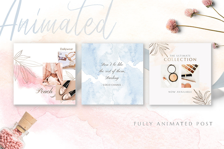 ANIMATED Instagram Watercolor Post in Instagram Templates - product preview 8