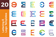 20 Logo Lettering E Template Bundle