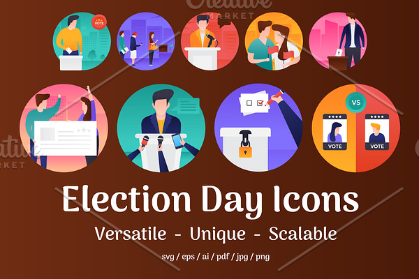 45 Election Day Vector Icons