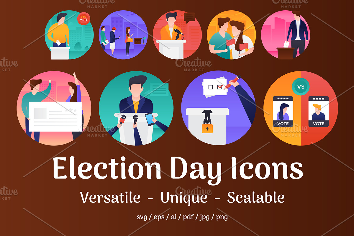 45 Election Day Vector Icons in Icons - product preview 8