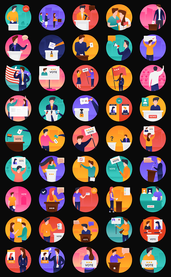 45 Election Day Vector Icons in Icons - product preview 1