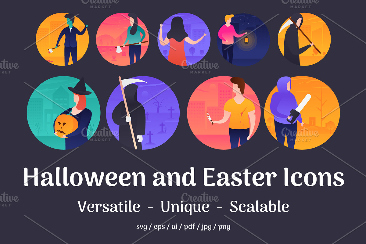 Halloween and Easter Vector Icons in Icons - product preview 8