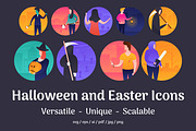 Halloween and Easter Vector Icons