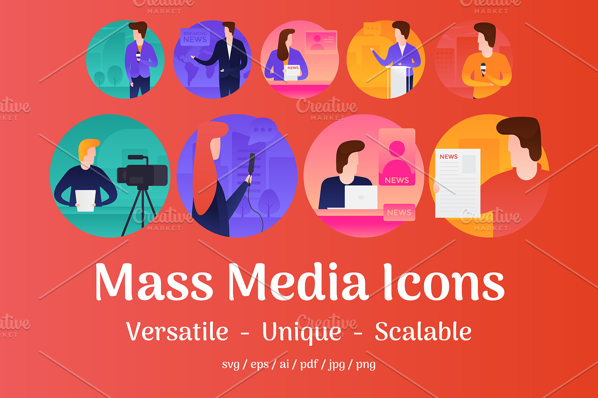 45 Mass Media Vector Icons in Icons - product preview 8