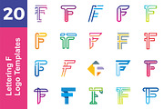 20 Logo Lettering F Template Bundle