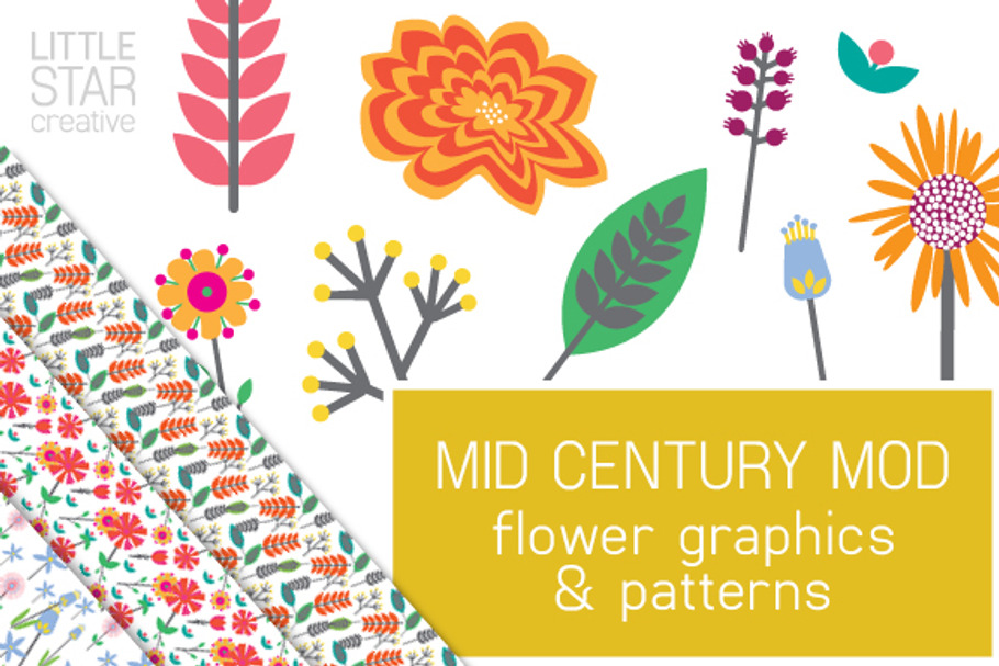 Mid Century Mod Flowers in Flower Icons - product preview 8