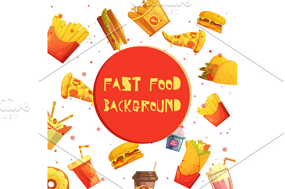 Fast Food Cartoon Set in Illustrations - product preview 4