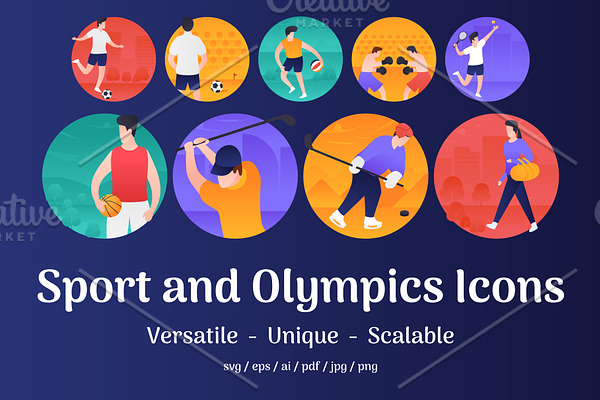 Sports and Olympics Vector Icons 