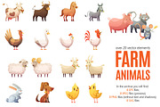 Farm Animals Cartoon Set